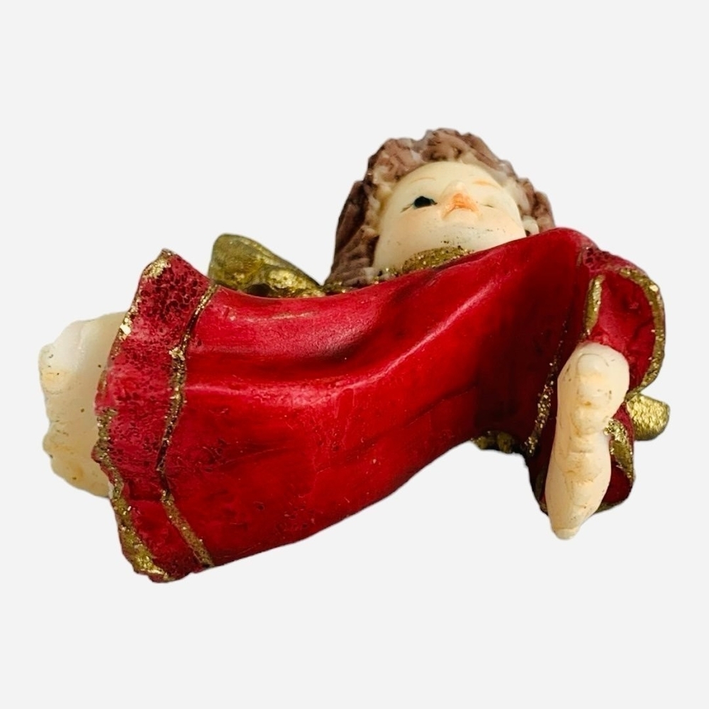 Vintage Heavenly Angel Amulet Mini Resin Figurine 2” Handcrafted Tabletop Angel - Picture 3 of 6